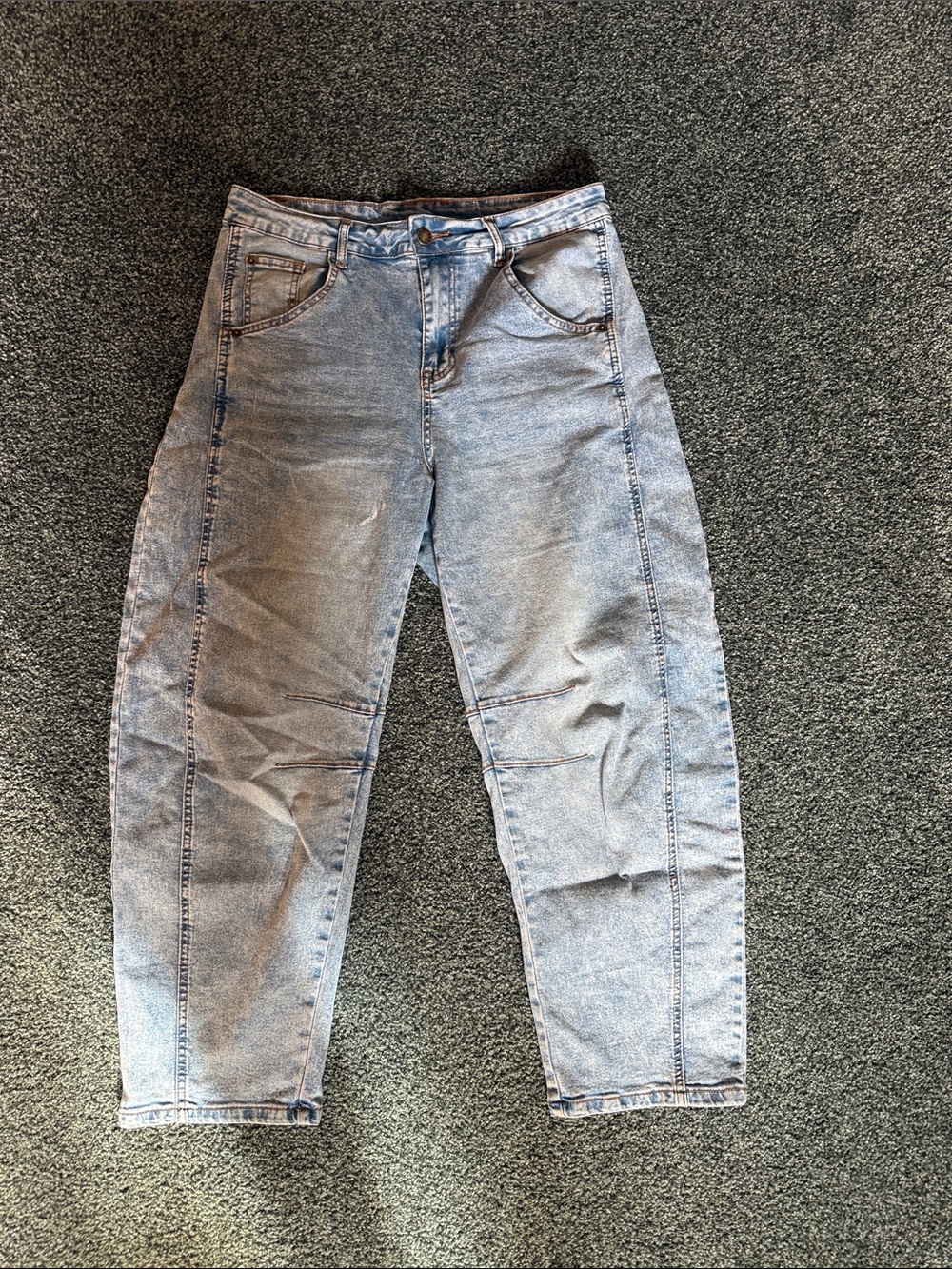 Women’s Barrel Jeans Light Wash Blue Size L